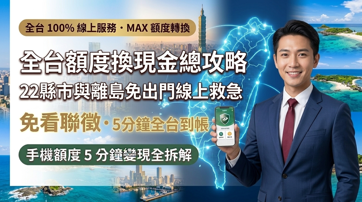 2026 全台額度換現金旗艦總攻略！全台 22 縣市＋離島免出門跑門市，手機額度 5 分鐘線上安全變現總整理