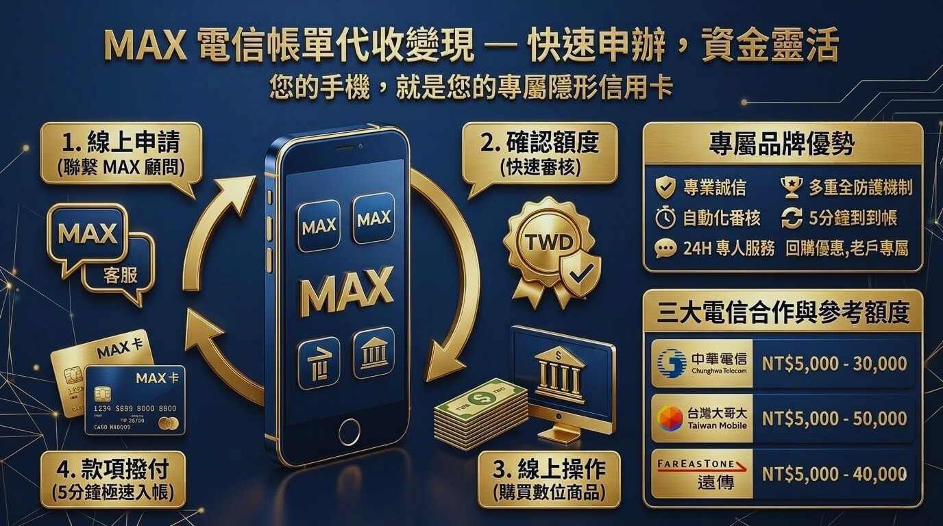 【2026最新】電信小額換現金全攻略：中華/台哥大/遠傳帳單代收 5 分鐘極速入帳
