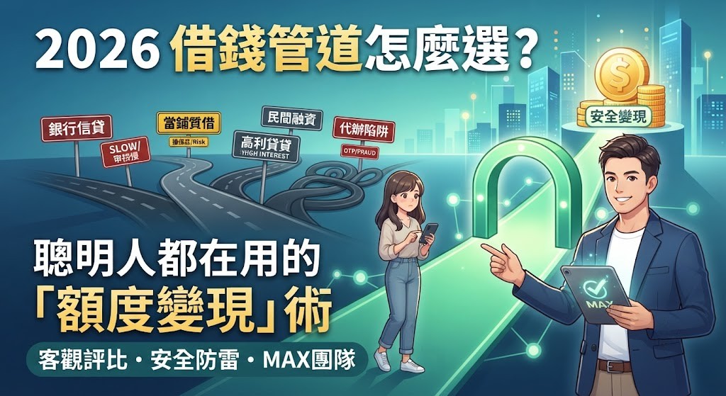 2026 借錢管道怎麼選？4 種常見方案優缺點評比與「額度換現金」操作指南