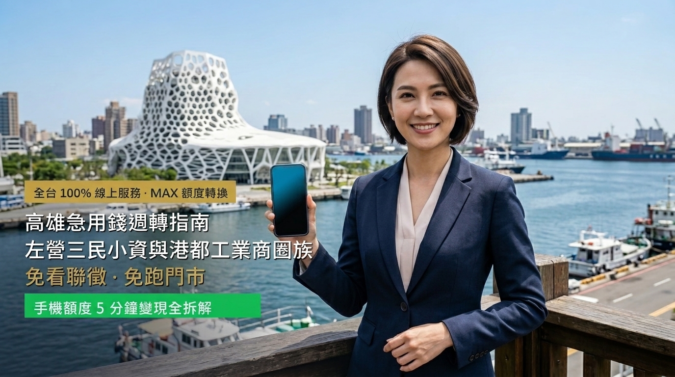 2026 高雄急用錢週轉指南：左營三民小資與港都工業商圈族免看聯徵、免跑門市，手機額度 5 分鐘變現全拆解